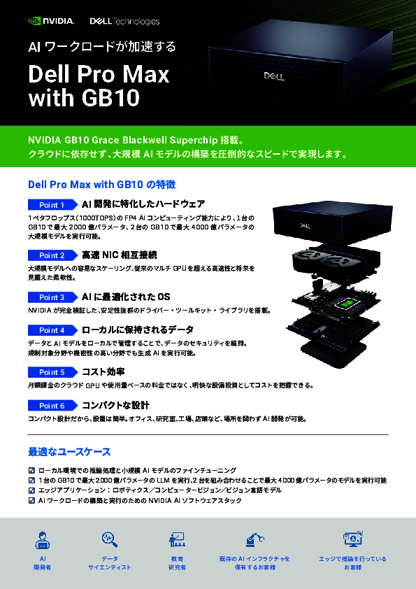 手のひらサイズの「AI開発特化スパコン」に秘められた実力とは？