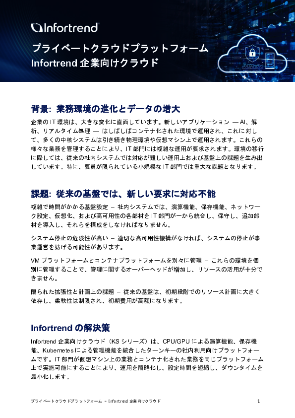 箱から出してすぐに使える「企業向けプライベートクラウド基盤」とは？